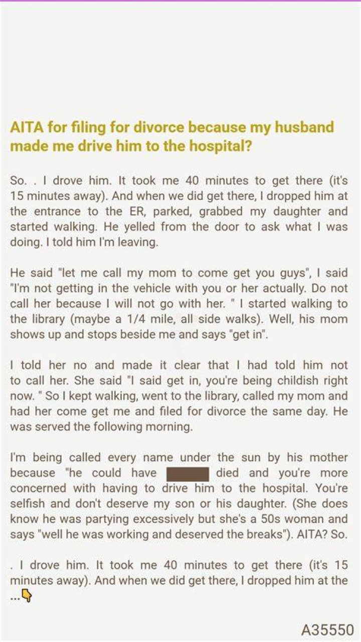 AITA for Filing for Divorce and Disowning