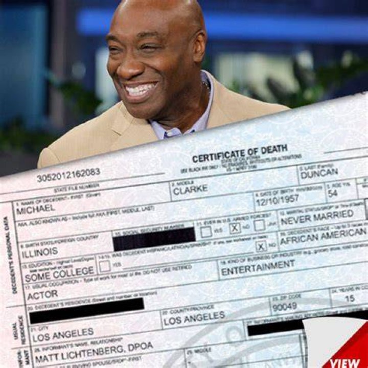 Michael Clarke Duncan Death Certificate Actor Died from Respiratory