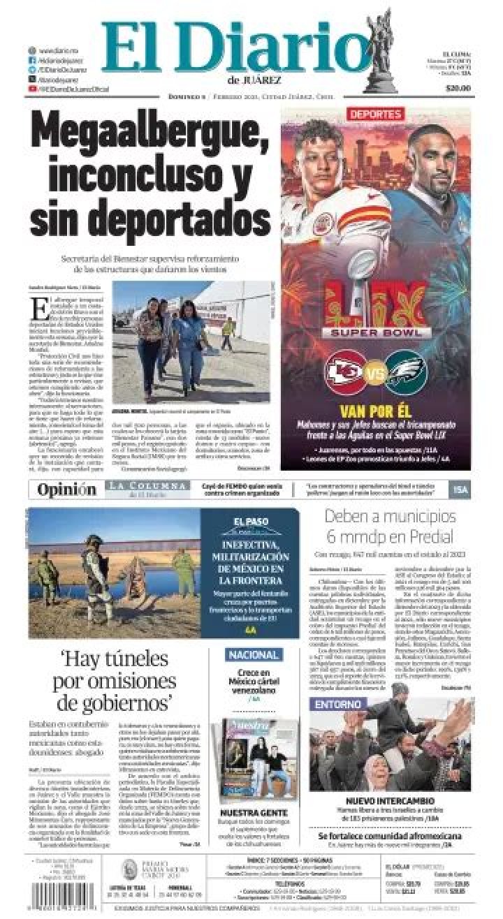Peri&oacute;dico El Diario Juarez (M&eacute;xico). Peri&oacute;dicos de M&eacute;xico. Edici&oacute;n de